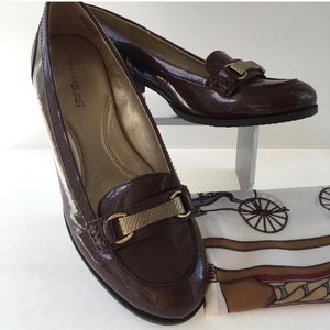 Bandolino boflexible loafer brown leather sz 9.5 M